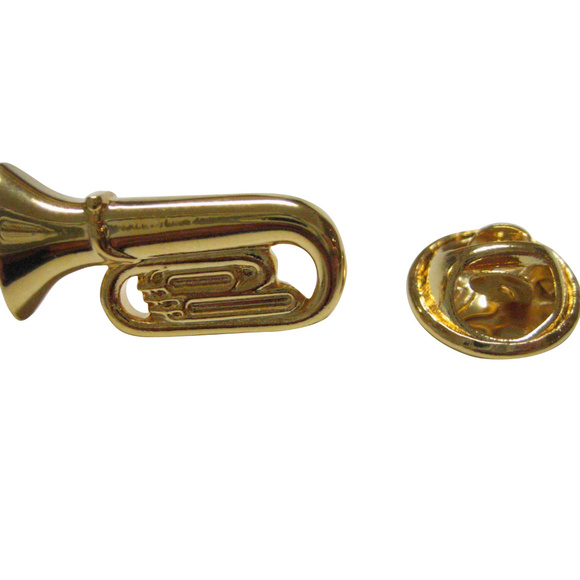 Kiola Designs Accessories Gold Toned Tuba Music Instrument Lapel